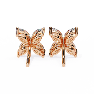 Floral Lab Grown Diamond Stud Earrings by Aupulent Jewellery 100% certified lab grown diamonds