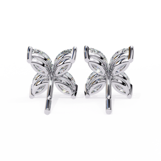 Floral Lab Grown Diamond Stud Earrings by Aupulent Jewellery 100% certified lab grown diamonds
