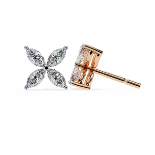 Floral Lab Grown Diamond Stud Earrings by Aupulent Jewellery 100% certified lab grown diamonds