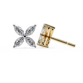 Floral Lab Grown Diamond Stud Earrings by Aupulent Jewellery 100% certified lab grown diamonds