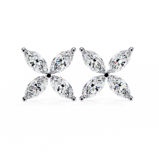Floral Lab Grown Diamond Stud Earrings by Aupulent Jewellery 100% certified lab grown diamonds