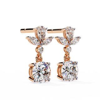 Double Drop Lab Grown Diamond Earrings by Aupulent Jewellery 100% certified lab grown diamonds
