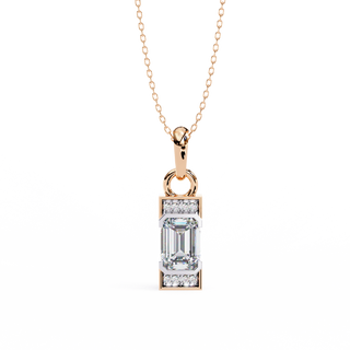 Emerald Accent Pendant by Aupulent Jewellery 100% certified lab grown diamonds
