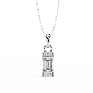 Emerald Accent Pendant by Aupulent Jewellery 100% certified lab grown diamonds