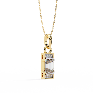Emerald Accent Pendant by Aupulent Jewellery 100% certified lab grown diamonds