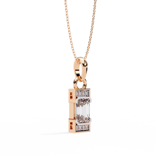 Emerald Accent Pendant by Aupulent Jewellery 100% certified lab grown diamonds