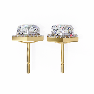 Hexagon Halo Lab Grown Diamond Earrings by Aupulent Jewellery 100% certified lab grown diamonds