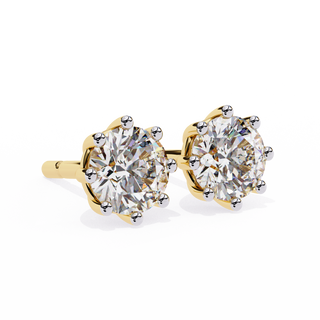 Crown Lab Grown Diamond Stud Earrings by Aupulent Jewellery 100% certified lab grown diamonds