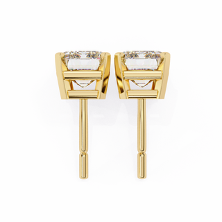Emerald Cut Lab Grown Diamond Stud Earrings by Aupulent Jewellery 100% certified lab grown diamonds