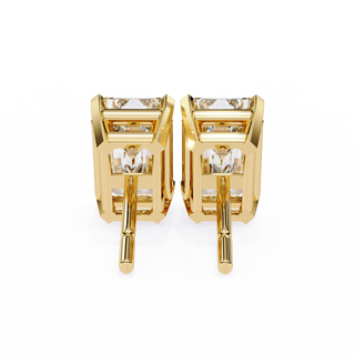 Emerald Cut Lab Grown Diamond Stud Earrings by Aupulent Jewellery 100% certified lab grown diamonds