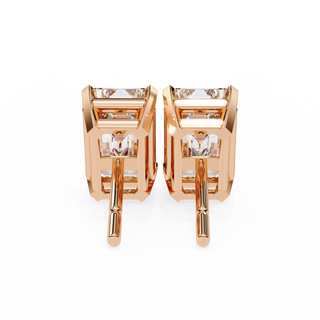 Emerald Cut Lab Grown Diamond Stud Earrings by Aupulent Jewellery 100% certified lab grown diamonds