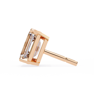 Emerald Cut Lab Grown Diamond Stud Earrings by Aupulent Jewellery 100% certified lab grown diamonds