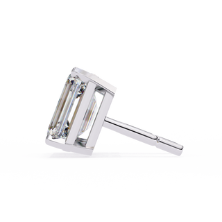 Emerald Cut Lab Grown Diamond Stud Earrings by Aupulent Jewellery 100% certified lab grown diamonds