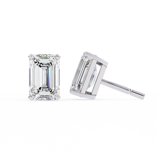 Emerald Cut Lab Grown Diamond Stud Earrings by Aupulent Jewellery 100% certified lab grown diamonds