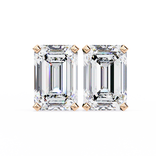 Emerald Cut Lab Grown Diamond Stud Earrings by Aupulent Jewellery 100% certified lab grown diamonds