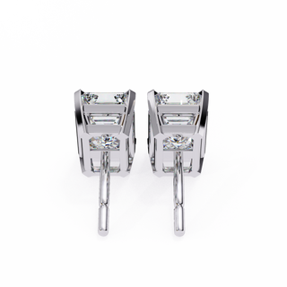 Emerald Cut Lab Grown Diamond Stud Earrings by Aupulent Jewellery 100% certified lab grown diamonds