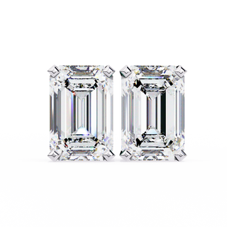Emerald Cut Lab Grown Diamond Stud Earrings by Aupulent Jewellery 100% certified lab grown diamonds