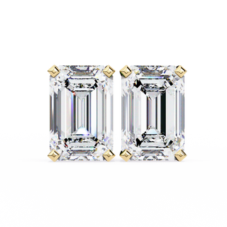 Emerald Cut Lab Grown Diamond Stud Earrings by Aupulent Jewellery 100% certified lab grown diamonds