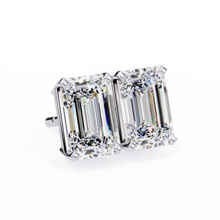 Emerald Cut Lab Grown Diamond Stud Earrings by Aupulent Jewellery 100% certified lab grown diamonds