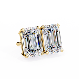 Emerald Cut Lab Grown Diamond Stud Earrings by Aupulent Jewellery 100% certified lab grown diamonds
