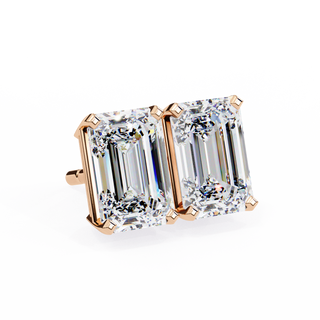 Emerald Cut Lab Grown Diamond Stud Earrings by Aupulent Jewellery 100% certified lab grown diamonds