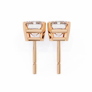 Emerald Cut Lab Grown Diamond Stud Earrings by Aupulent Jewellery 100% certified lab grown diamonds