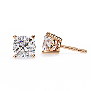 Cushion Cut Lab Grown Diamond Stud Earrings by Aupulent Jewellery 100% certified lab grown diamonds