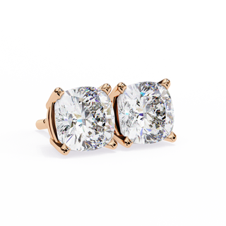Cushion Cut Lab Grown Diamond Stud Earrings by Aupulent Jewellery 100% certified lab grown diamonds