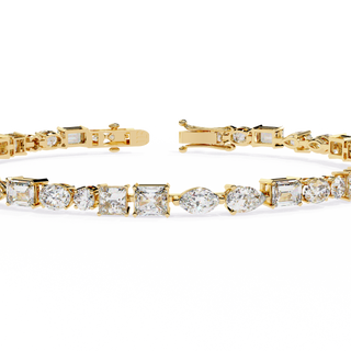 Multi-Shape Tennis Bracelet by Aupulent Jewellery 100% certified lab grown diamonds