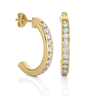 The Crescent Half-Hoop Earrings by Aupulent Jewellery 100% certified lab grown diamonds