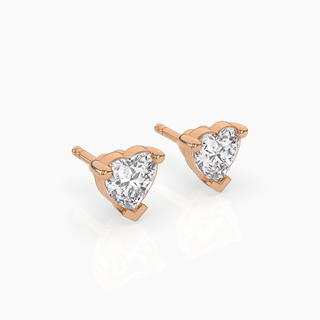 Heart Solitaire Lab-Grown Diamond Stud Earrings by Aupulent Jewellery 100% certified lab grown diamonds