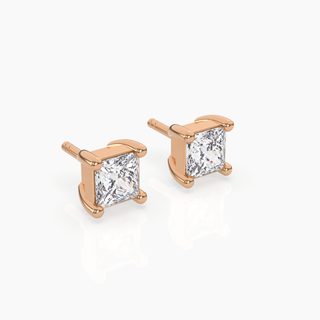Princess Solitaire Lab-Grown Diamond Stud Earrings by Aupulent Jewellery 100% certified lab grown diamonds