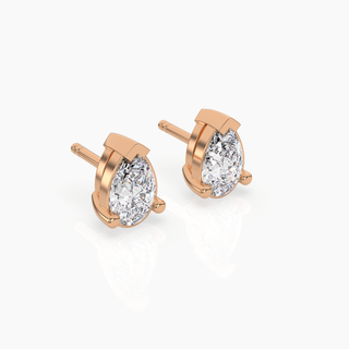 Pear Solitaire Lab-Grown Diamond Stud Earrings by Aupulent Jewellery 100% certified lab grown diamonds
