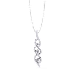 Three-Stone Diamond Necklace by Aupulent Jewellery 100% certified lab grown diamonds