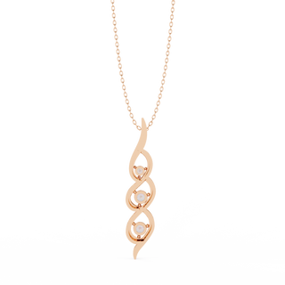 Three-Stone Diamond Necklace by Aupulent Jewellery 100% certified lab grown diamonds