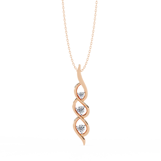 Three-Stone Diamond Necklace by Aupulent Jewellery 100% certified lab grown diamonds