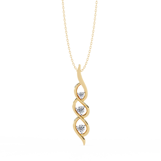 Three-Stone Diamond Necklace by Aupulent Jewellery 100% certified lab grown diamonds