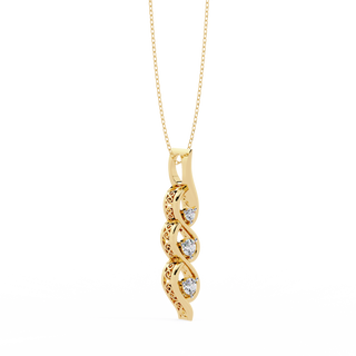 Three-Stone Diamond Necklace by Aupulent Jewellery 100% certified lab grown diamonds