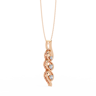 Three-Stone Diamond Necklace by Aupulent Jewellery 100% certified lab grown diamonds