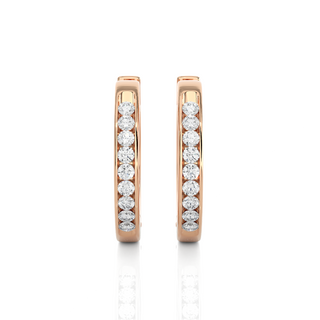 Channel Set Diamond Hoop Earrings by Aupulent Jewellery 100% certified lab grown diamonds