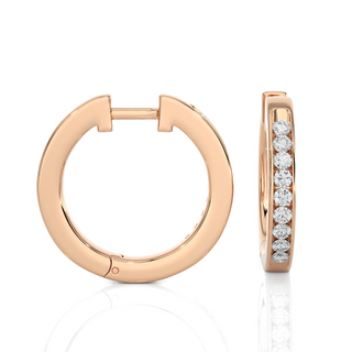 Channel Set Diamond Hoop Earrings by Aupulent Jewellery 100% certified lab grown diamonds