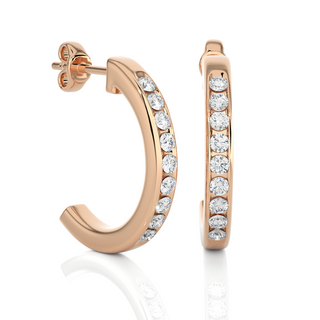 The Crescent Half-Hoop Earrings by Aupulent Jewellery 100% certified lab grown diamonds