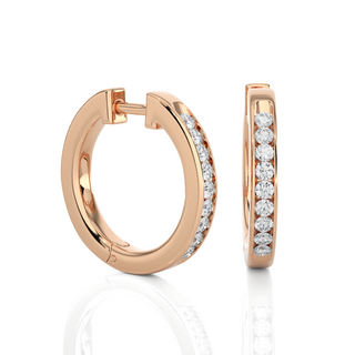 Channel Set Diamond Hoop Earrings by Aupulent Jewellery 100% certified lab grown diamonds