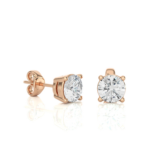 Elegant 0.50 carat round cut lab-grown diamond stud earrings set in polished gold, from Aupulent Jewellery.