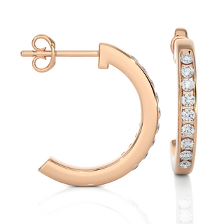 The Crescent Half-Hoop Earrings by Aupulent Jewellery 100% certified lab grown diamonds