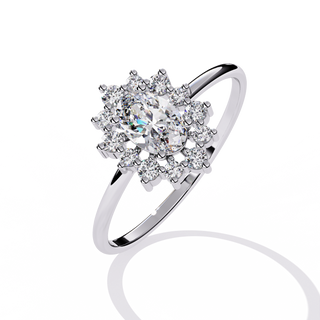 Oval Cluster Ring