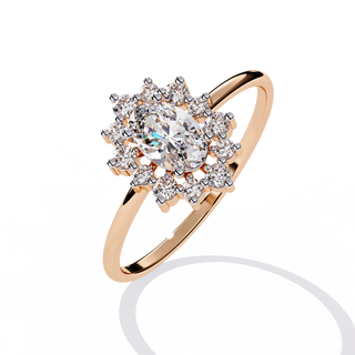 Oval Cluster Ring