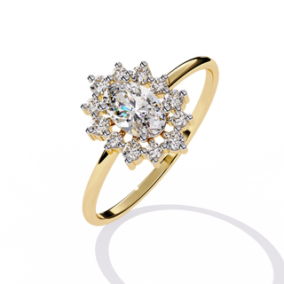 Oval Cluster Ring
