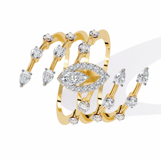 Mixed-Cut Cocktail Ring