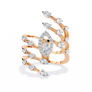 Mixed-Cut Cocktail Ring